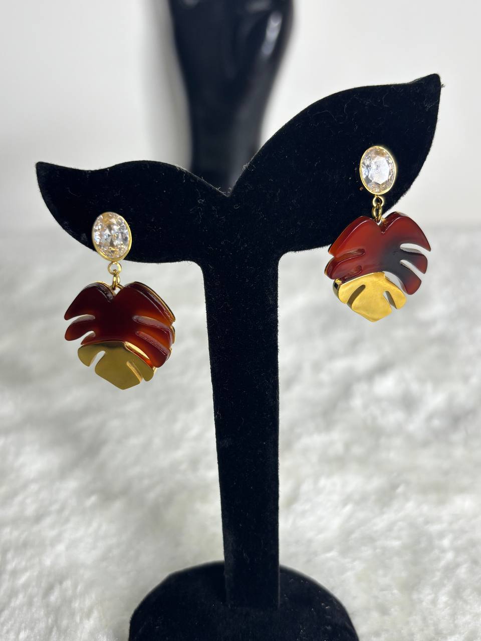 Boucles d’oreilles “Feuille d’Ambre”