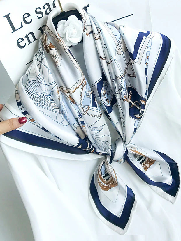 ✨ Foulard en Soie Premium – Collection Royale Iris Royale